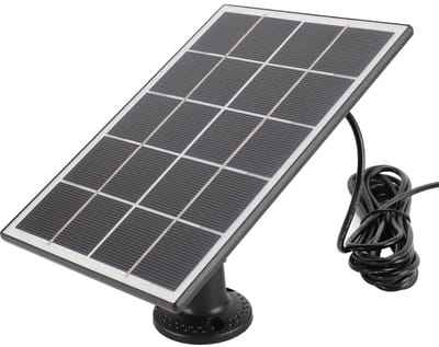 Allecto - Zonnelader - Monokristallijn zonnepaneel - Wandmontage - Zwart - Energiezuinig - Geschikt voor Ring Video Doorbell 4 3 Plus 2