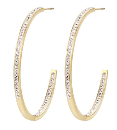 Traveller Oorringen - Dames - Goudkleurig - Edelstaal - Kristal - Preciosa Crystals - Ringen 40 mm - Verguld - 182043
