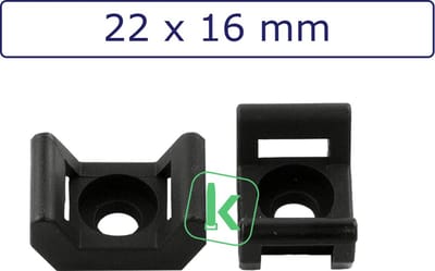 PRO-TIE® - Schroefzadels/Bevestigingsvoeten 22 x 16 mm Zwart UV bestendig (Zak 100 stuks)