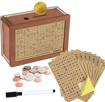 Houten Spaarpot voor Volwassenen - Helpt bij het Ontwikkelen van de Spaargewoonte (€5000)