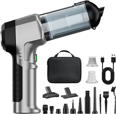 MRKK® Kruimeldief Draadloos - Auto Stofzuiger - Handstofzuiger - Grijs en Zwart