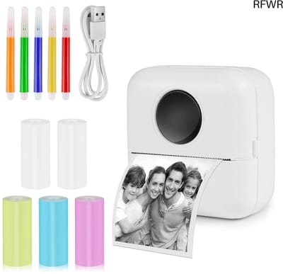 RFWR® Draagbare Draadloze Fotoprinter – Mini-Snapshot met Bluetooth voor Foto's, Memo's en Etiketten