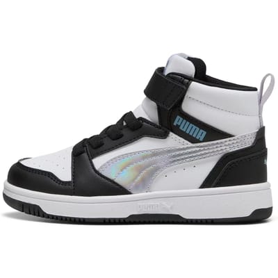 PUMA Puma Rebound V6 Mid Space Belle AC+ PS Meisjes Sneakers - PUMA Black-Lilac Crush-PUMA White