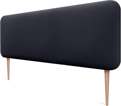 Gestoffeerd Hoofdbord - Glad Afgerond - Slaapkamer Decoratie - Vlekwerende Stof - 160cm Breed - Zwart