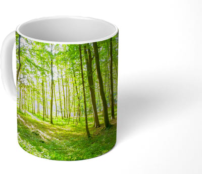 Mok - Koffiemok - Natuur - Bomen - Bos - Groen - Zonlicht - Mokken - 350 ML - Beker - Koffiemokken - Theemok
