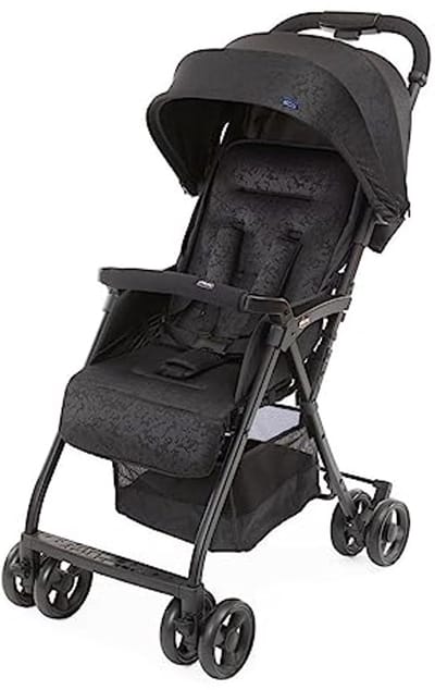 Verstelbare en Opvouwbare Buggy - Ultra-Lichtgewicht en Compact voor Pasgeborenen tot 15 kg - Jet Black
