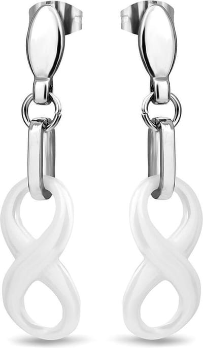 Montebello Oorbellen Rivka - 316L Staal - Keramiek - Infinity - 10x40mm