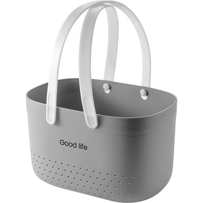 Badmand met handvat Holle afvoer Opbergmanden Douchetas voor thuis Badkamer Voorraadkast Keuken Shampoo Snacks Cosmetica Organizer ASL