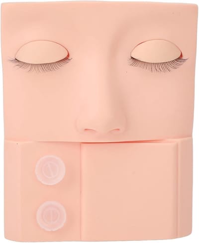 3-in-1 Oogwimper Mannequin Hoofd - Vervangbare Ooglid Met Wimper Lijmringen - Oefen Gezicht Voor Wimper Extensie (Roze)