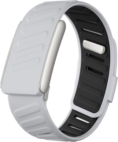 Strap-it Siliconen sport bandje met druksluiting - geschikt voor Whoop 5.0 (lichtgrijs/zwart)