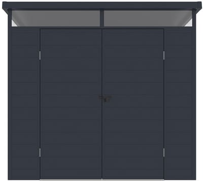 Vente-unique Tuinhuisje van antracietgrijze hars van 4 m² met vloer - MINARO