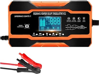 Acculader - Batterijlader - Voertuigen Onderhoud - Volautomatische 7-traps - 12V 12A - Oranje