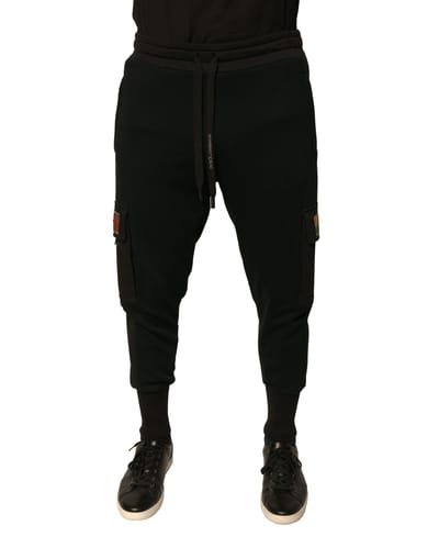Zwarte Cargo Joggingbroek Casual Stijl