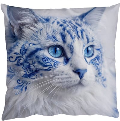 Sierkussens - Kussentjes Woonkamer - 50x50 cm - Kat - Patroon - Blauw