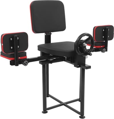 Beenstrekker, zittende beenstrekker machine met 240 graden roterend handwiel, 4 versnellingen, beenkussenstang, beenpers voor thuis, kantoor, in de sportschool