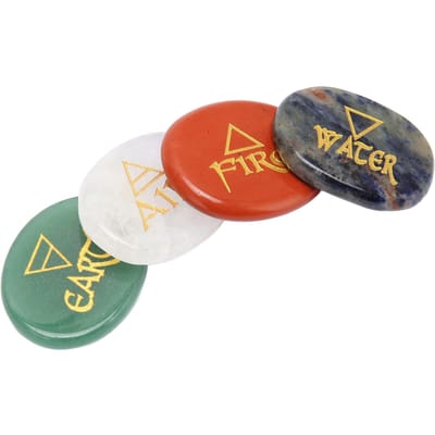 4 Pièces Pierres d'Équilibrage Reiki Polies Finement Taille de la Paume Couleurs Assorties Cristaux de Guérison Reiki pour red
