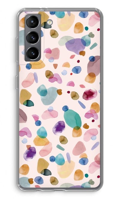 Case Company® - Hoesje geschikt voor Samsung Galaxy S21 hoesje - Terrazzo Memphis - Soft Cover Telefoonhoesje - Bescherming aan alle Kanten en Schermrand