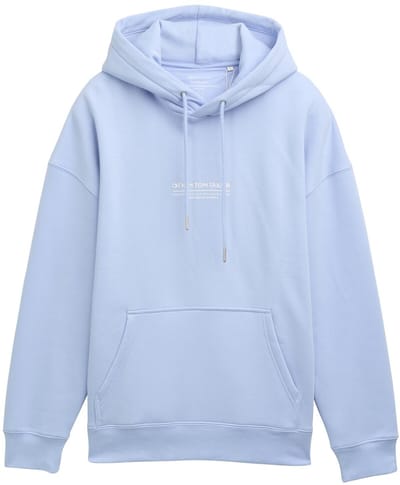 Tom Tailor Denim - Relaxed hoodie met logoprint - Maat XXL - Brunnera Blue