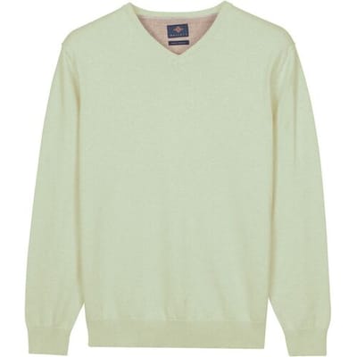 Baileys – Heren Trui – V-hals Pullover – Pima Katoen - Soft Green – 618100-71