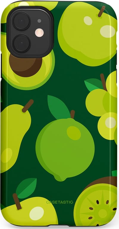 Casetastic Hoesje Geschikt voor Apple iPhone 11 - Stijlvolle Beschermende Duo-layer Case - Peren Appel Groen