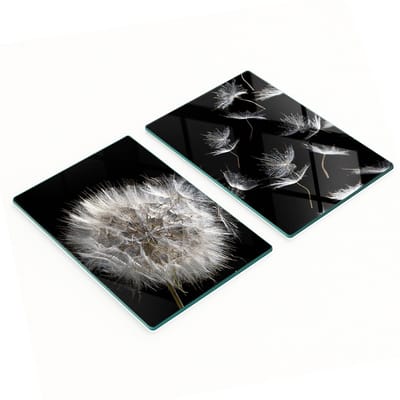 Multifunctionele decoratieve glazen borden met paardenbloemprint 2x40x52 cm