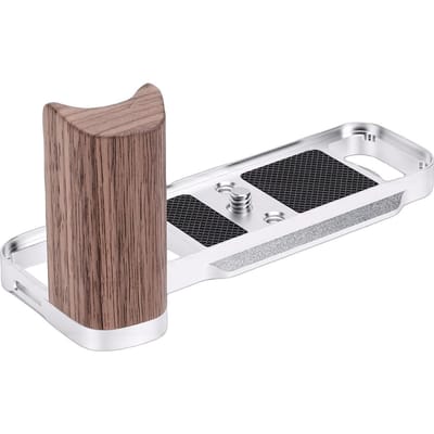 L-vormige Grip Geschikt voor X E5 Camera Aluminiumlegering Hout Camera Handgreep met Snelontgrendelingsplaat Ontspanknop gray