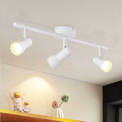 NETTLIFE Opbouwspot GU10 - 3-Lichts - wit - Metaal - met creatief ontwerp - 350° draaibar Wandspot - Moderne Plafondlamp - voor Slaapkamer | Keuken | Hal | Woonkamer - L 42.5cm-excl. lichtbron