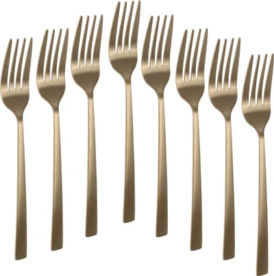 Excellent Houseware Taart/gebak vorkjes - 16x stuks - goud - RVS - 15 cm - verjaardag/feest vorkjes