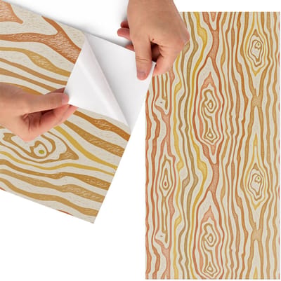 Tulup Meubelfolie - Houten golven Meubel Wrap Folie - 65x130 cm - Bruin Meubelfolie - Plakfolie Meubels - Organisch Meubelfolie - Decoratiefolie Zelfklevend - Slaapkamer decoratie - Texturen