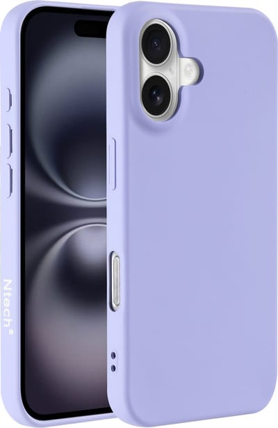 Hoesje Geschikt voor iPhone 16 Plus – Zacht siliconen liquid backcover – Lila
