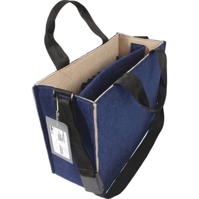 Sigel Desk Sharing Bag - opbergtas - bureautas voor hybride werken - Bicolor Medium - vilt blauw/beige - SI-BA420