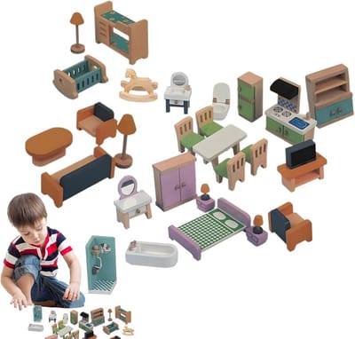 Poppenhuis Meubels - Miniatuur Huis - Rollenspel - Hout Constructie - 36.5 cm - Niet gespecificeerd