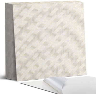 Coloray Plaktegels - Visgraatpatroon Portugese Tegels - 30 cm x 30 cm - Beige Plaktegels - 9 stuks - Vierkant PVC Tegels - Plaktegels Keuken - Zelfklevende Vloertegels - Vinyltegels Vloer Zelfklevend - Zelfklevende Tegels