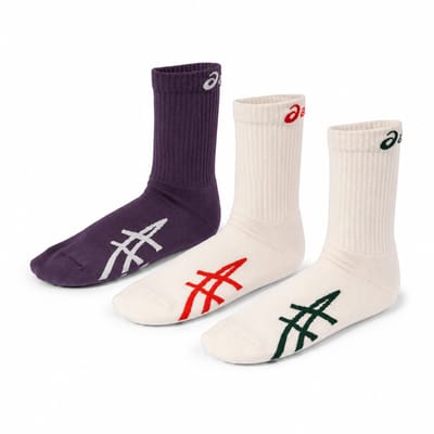 ASICS 3PPL Crew Sock - Sokken - Maat 47-49 - Wit Blauw - Sports - Hardlopen - Unisex Sokken