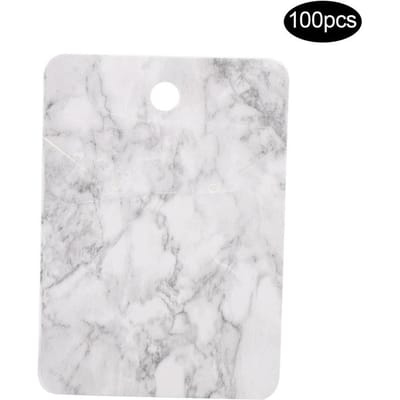 100 stuks 5 x 7cm Marmeren Korrel DIY Handwerk Sieraden Oorbel Oorknopjes Hangende Displaykaarten white