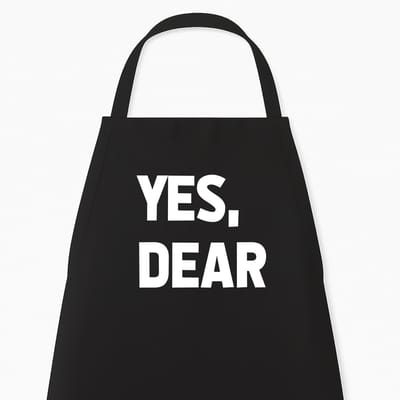 Keukenschort "Yes, Dear" | Zwart | Vaderdag Cadeau | Humor Cadeau voor Hem