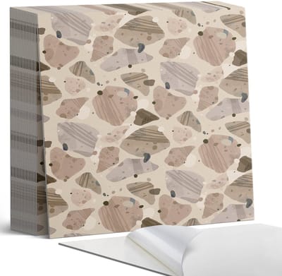 Coloray Plaktegels - Abstracte steenvormen Zelfklevende Tegels - 20 cm x 20 cm - Beige Plaktegels - 20 stuks - Vierkant PVC Tegels - Plaktegels Badkamer - Plaktegels Vloer - Vinyl Tegels - Wandtegel Zelfklevend