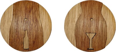 Djemzy - deur bordje - bordje - Toilet bordje bier en wijn - 3d - hout, donkerrroodhout - 3.6mm multiplex