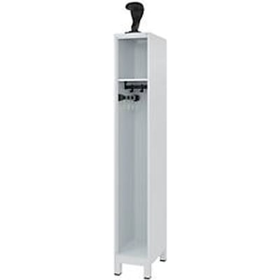 Brandweerkluis C+P Evolo EXPERT, 1 compartiment, B 300 x D 500 x H 1850 mm, RAL 7035 lichtgrijs/RAL 7035 lichtgrijs