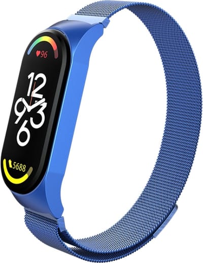 Milanees bandje - geschikt voor Xiaomi Smart Band 7 / Mi Band 7 - blauw