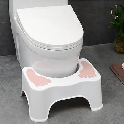 Voetkruk Kunststof - Toiletkruk Verhoger - Verbeterde Houding - Ergonomische Hurkhouding - 44 cm x 27.5 cm - Roze