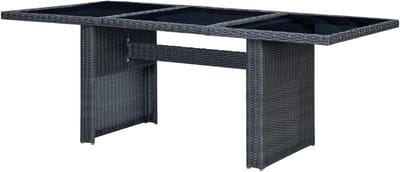 Tuinmeubelen Tafel - Balkontafel Terrastafel - Buiten Ontspannen - Roestvrij Stalen Frame - Rechthoekig - Donkergrijs