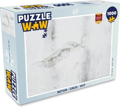 Puzzel Beton - Grijs - Wit - Legpuzzel - Puzzel 1000 stukjes volwassenen