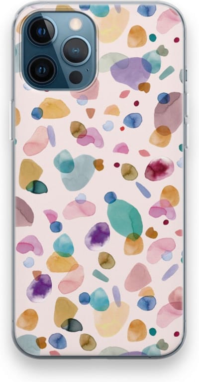 Case Company® - Hoesje geschikt voor iPhone 12 Pro hoesje - Terrazzo Memphis - Soft Cover Telefoonhoesje - Bescherming aan alle Kanten en Schermrand