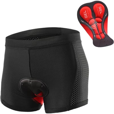 Heren fietsondergoed shorts, ademende, met gel gevoerde MTB-fietsbroek S zwart