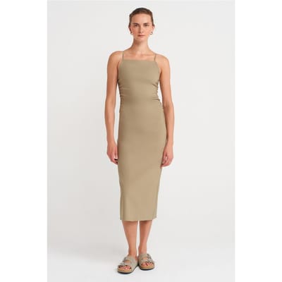 Mouwloze Bodycon Midi Jurk