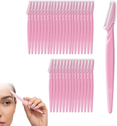 Kleurrijke Wenkbrauwscheerset met 35 Stuks voor Dames en Heren, Ideaal voor Dermaplaning en Gezichtsontharing, Draagbaar en Handig Scheerapparaat voor Perfecte Wenkbrauwen