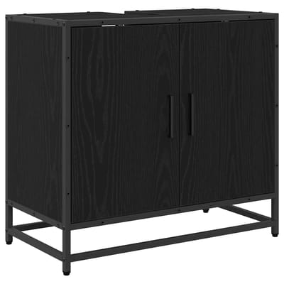 vidaXL - Badkamermeubel - Set - 3 - st - Zwart - Eiken - 35 - x - 37,5 - x - 100 - cm