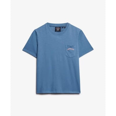 Superdry - Essential garment-dye T-shirt met logo en borstzak - Dames - T-shirts
