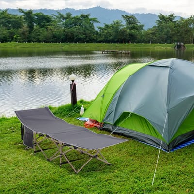 MIVRAY Veldbed 190 x 68 x 52 cm - Opvouwbaar Veldbed Met Transporttas En Opbergtas - Voor Camping - Staal Polyester Donkergrijs